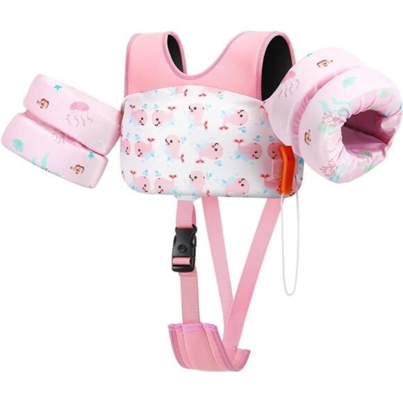 Girls Toddler Swim Vest, Toddler Floaties Fit 13-30 Lbs., Puddle Jumper for Kids - Picture 1 of 6